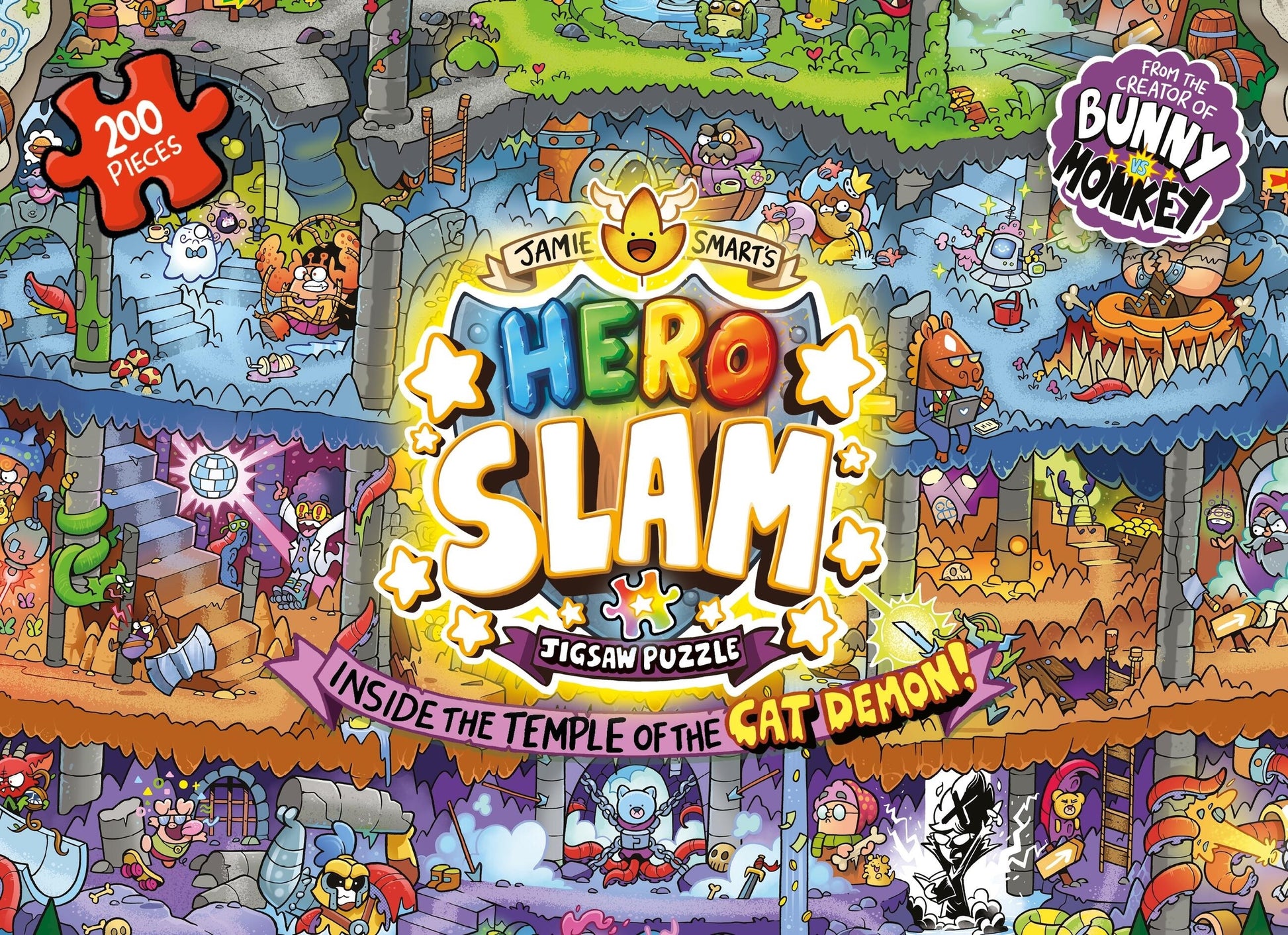 Jamie Smart's Hero Slam Jigsaw Puzzle: Inside the Temple of the Cat Demon by Jamie Smart